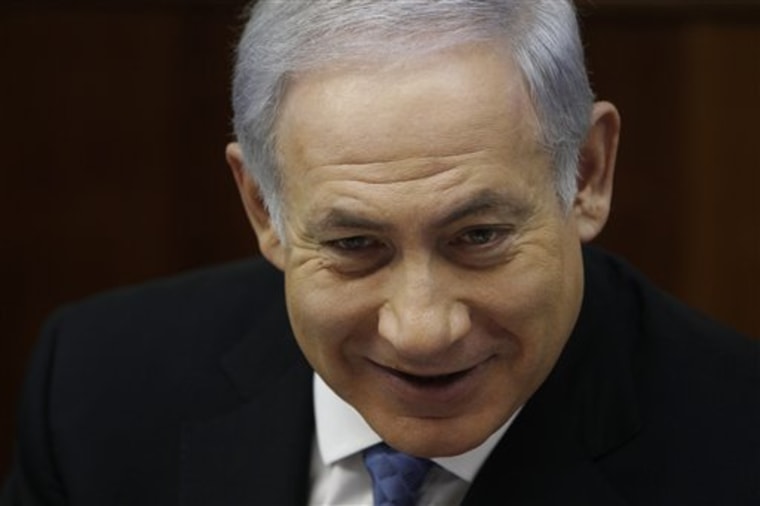 Israel's Prime Minister Benjamin Netanyahu convenes a weekly cabinet meeting in Jerusalem on Sunday. On Tuesday, he appealed to U.S. President Obama to free an Israeli spy held in the U.S. for 25 years.